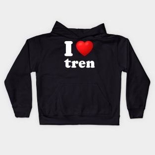 Funny Workout Quote I Heart Tren Bodybuilder Training Kids Hoodie